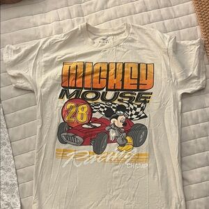 Disney Mickey Mouse Racing Tee - White, Black, Orange, Red